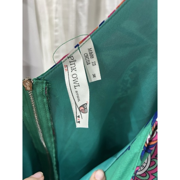 Women Size M Retro 70s Inspired Flower Paisley Shift Dress Boho Groovy Artsy Fun - Picture 5 of 8